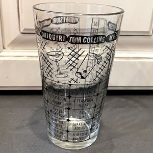 Vintage Federal Glass drink mixer printed graphic recipe tumbler